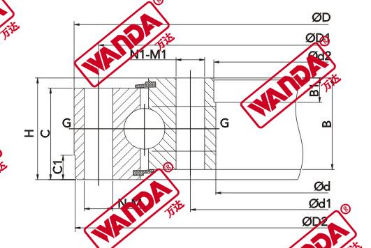 MGxxR4-x Roller type cylindrical double bevel (including external arc) center flat forklift truck gantry roller